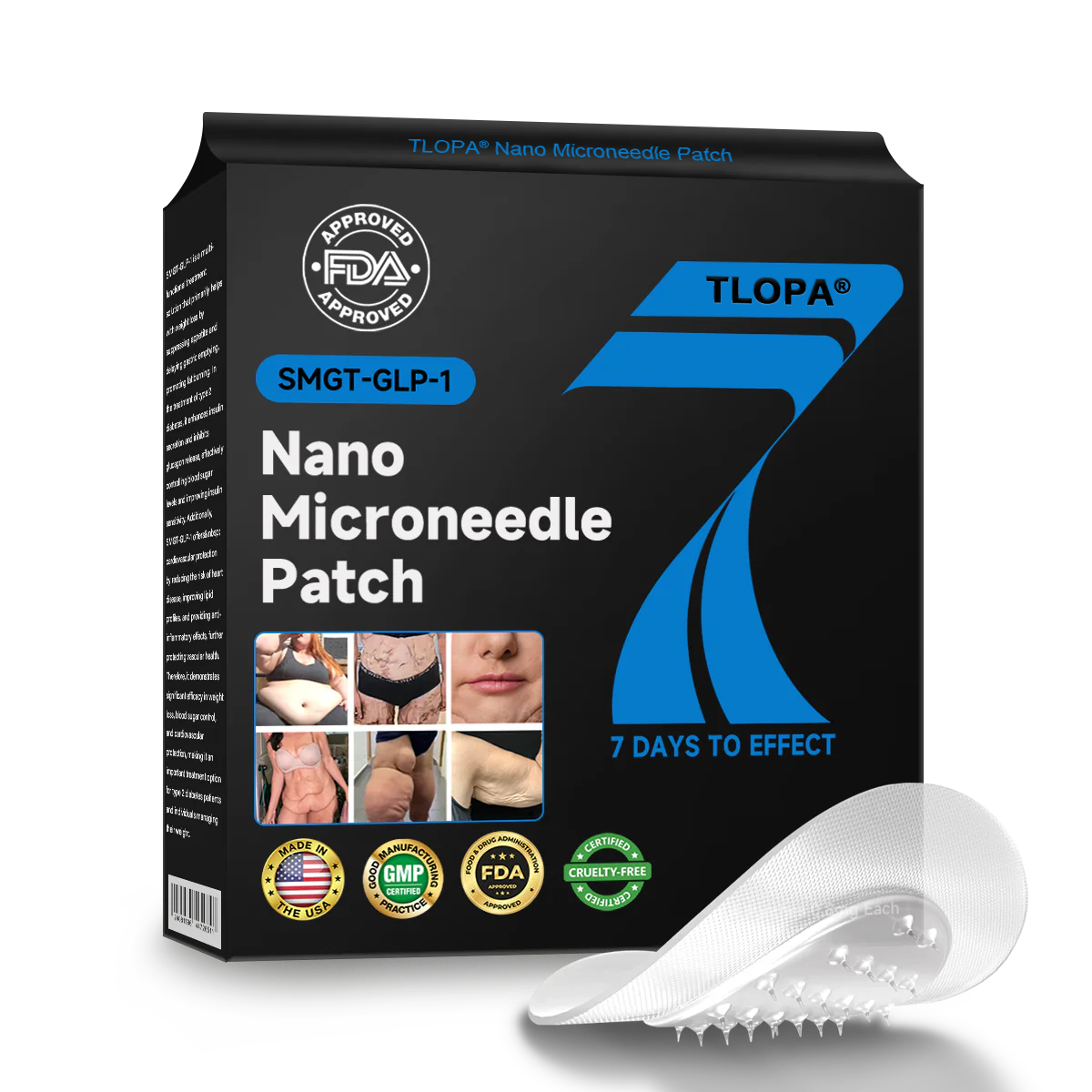 TLOPA® Nano Microneedle Patch with SMGT-GLP-1 & Matrixyl 3000 – Slimming,👨‍⚕️ Skin Tightening, Blood Sugar Support, No Injection, 7-Day Result