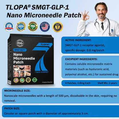 TLOPA® Nano Microneedle Patch with SMGT-GLP-1 & Matrixyl 3000 – Slimming,👨‍⚕️ Skin Tightening, Blood Sugar Support, No Injection, 7-Day Result