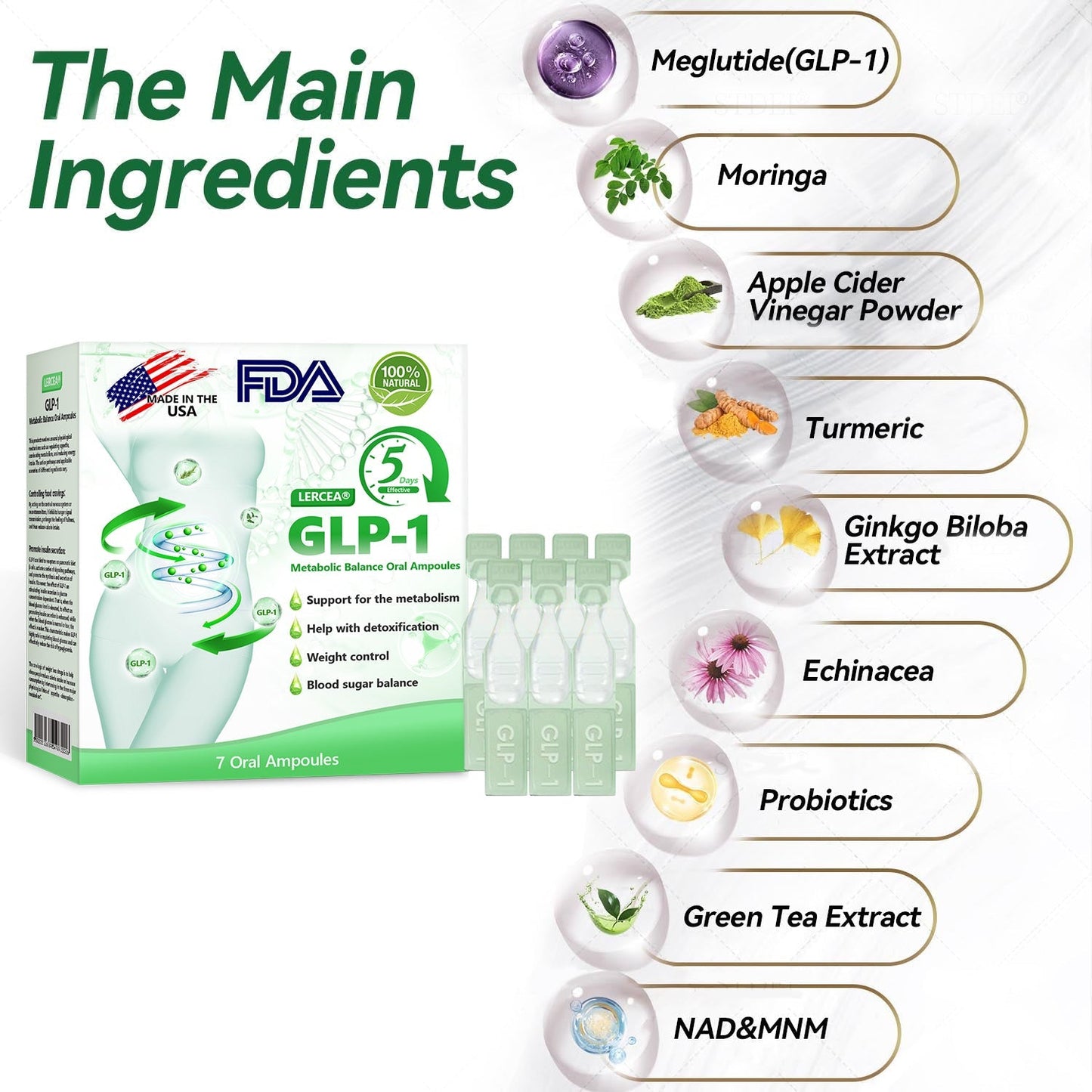 𝐋𝙀𝑹𝐂𝗘𝗔® 𝑮𝗟𝐏-𝟭 Metabolic Balance Oral Ampoules: Obesity, cardiovascular diseases, diabetes, sleep apnea syndrome, joint problems, etc🌟Extra 30% off on sale items!